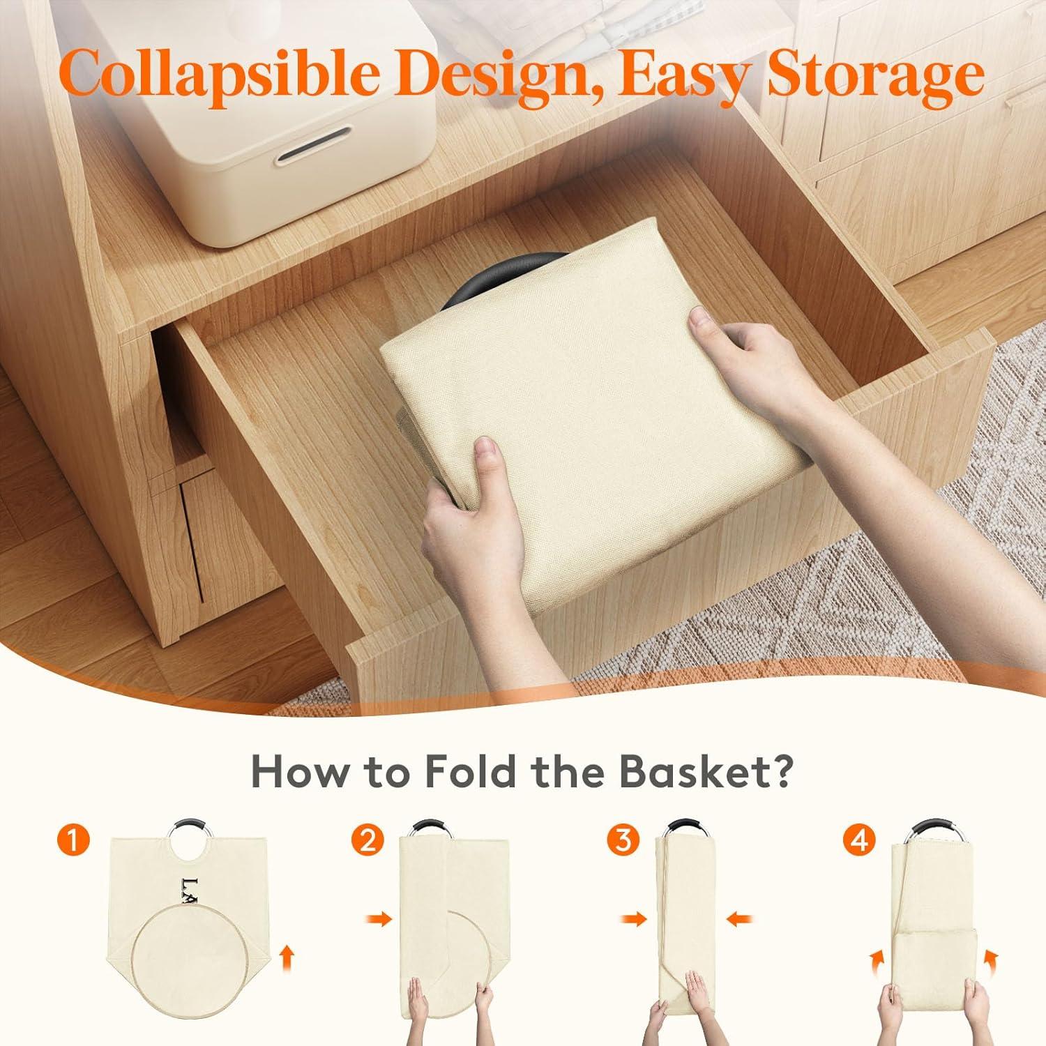 image:imageLifewit 100L 2Pack Large Laundry Basket Collapsible Laundry Hamper with Aluminum Handles Waterproof Freestanding Dirty Clothes Hampers for Laundry Room Bedroom Dorm Bathroom BlackWhite
