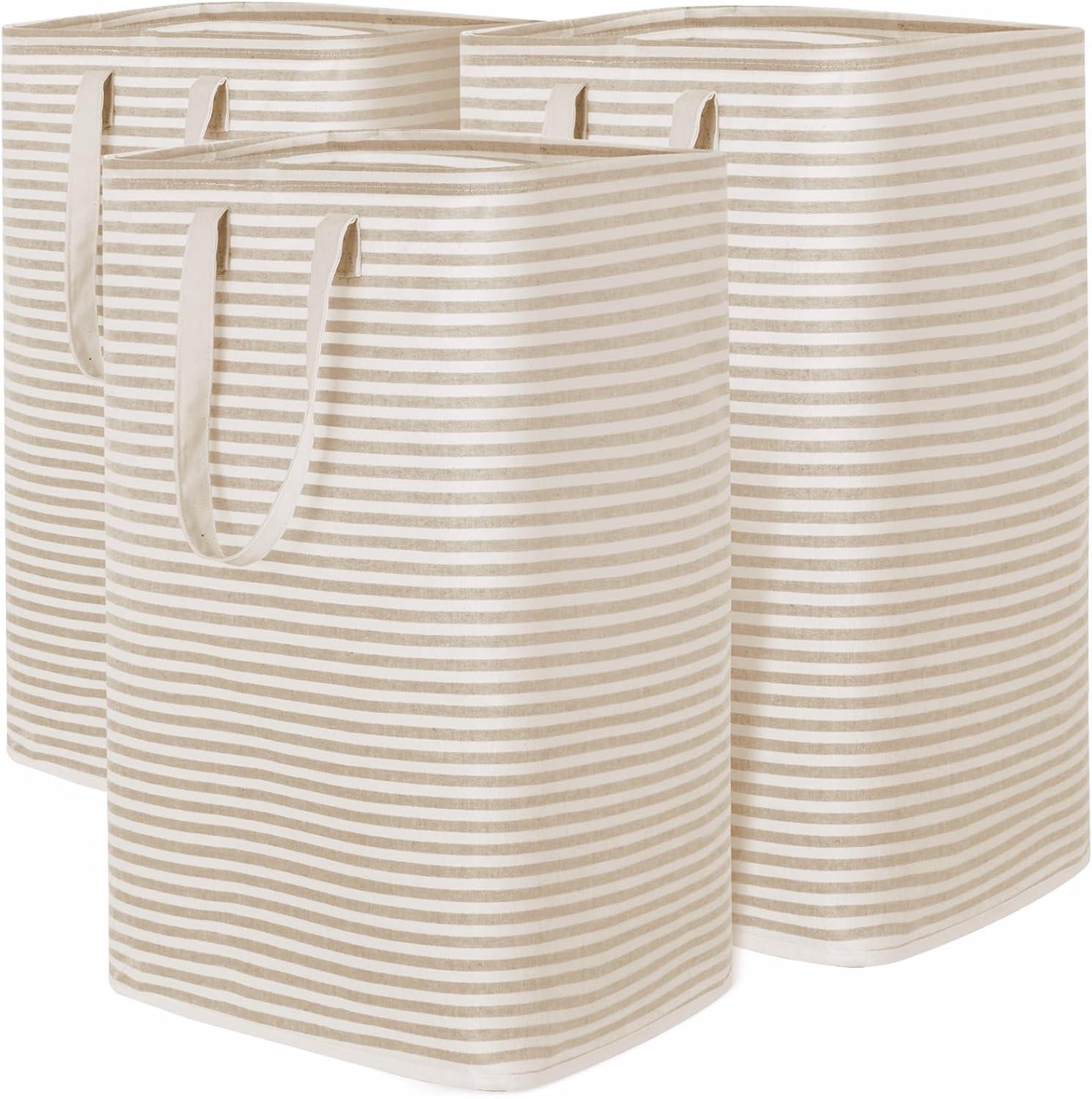 image:imageLifewit 2 Pack Laundry Hamper Large Collapsible Laundry Baskets Freestanding Waterproof Clothes Hamper with Easy Carry Handles in Laundry Room Bedroom Bathroom College Dorm for Adults Grey 2 x 80LBeige