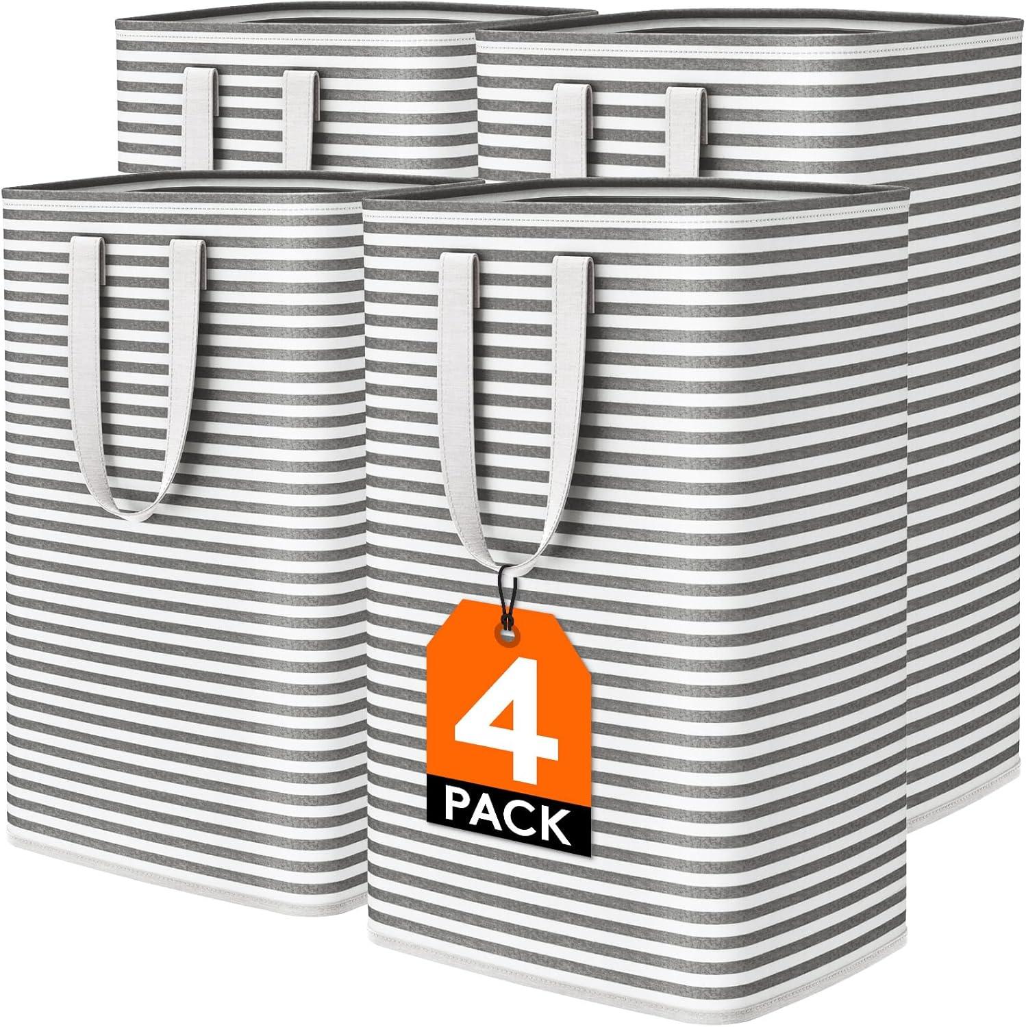 image:imageLifewit 2 Pack Laundry Hamper Large Collapsible Laundry Baskets Freestanding Waterproof Clothes Hamper with Easy Carry Handles in Laundry Room Bedroom Bathroom College Dorm for Adults Grey 2 x 80LBlack