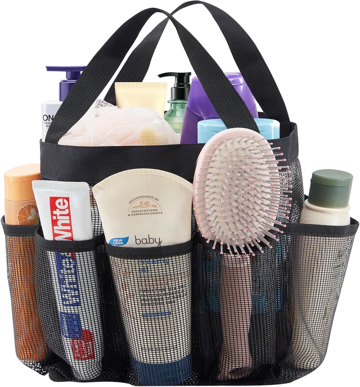 image:imageLifewit Mesh Shower Caddy Freestanding Portable Shower Tote Bag for College Dorm Bathroom Gym Travel Quick Dry Hanging Organizer with 7 Storage Pockets for Toiletry Essentials MediumBlackBlack