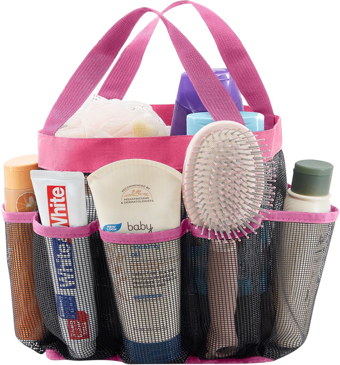 image:imageLifewit Mesh Shower Caddy Freestanding Portable Shower Tote Bag for College Dorm Bathroom Gym Travel Quick Dry Hanging Organizer with 7 Storage Pockets for Toiletry Essentials MediumBlackPink
