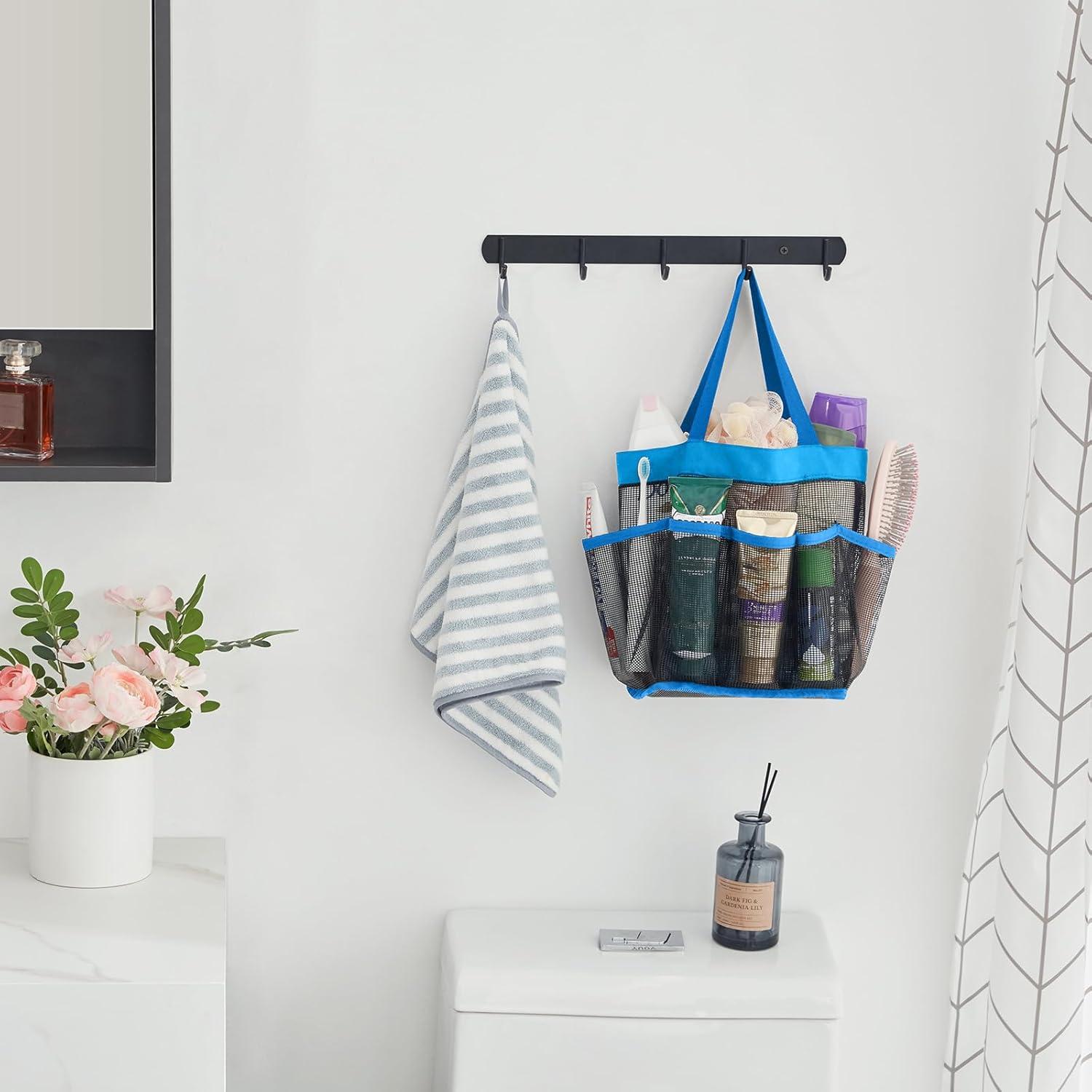 image:imageLifewit Mesh Shower Caddy Freestanding Portable Shower Tote Bag for College Dorm Bathroom Gym Travel Quick Dry Hanging Organizer with 7 Storage Pockets for Toiletry Essentials MediumBlackBlue