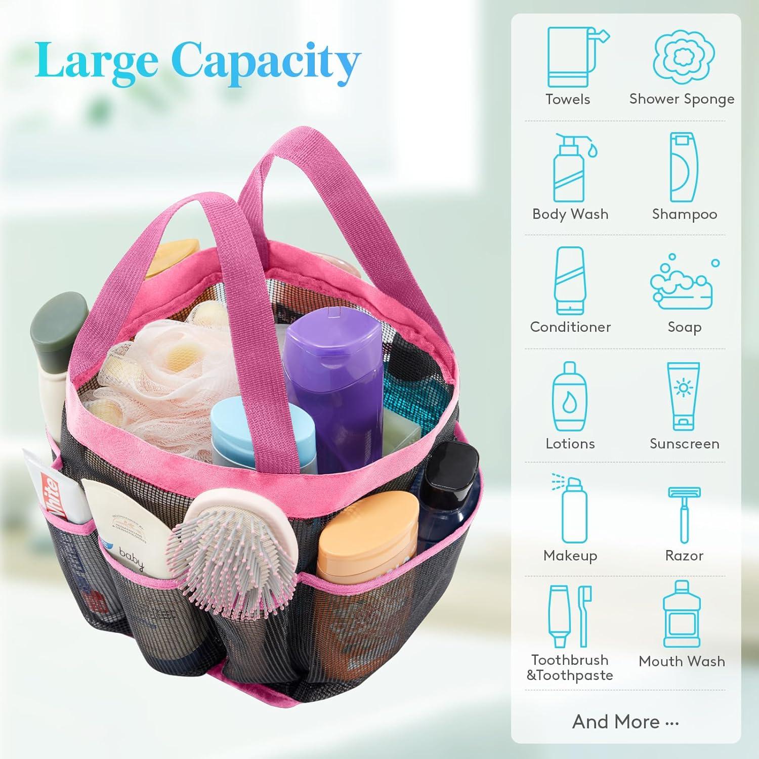 image:imageLifewit Mesh Shower Caddy Freestanding Portable Shower Tote Bag for College Dorm Bathroom Gym Travel Quick Dry Hanging Organizer with 7 Storage Pockets for Toiletry Essentials MediumBlackPink