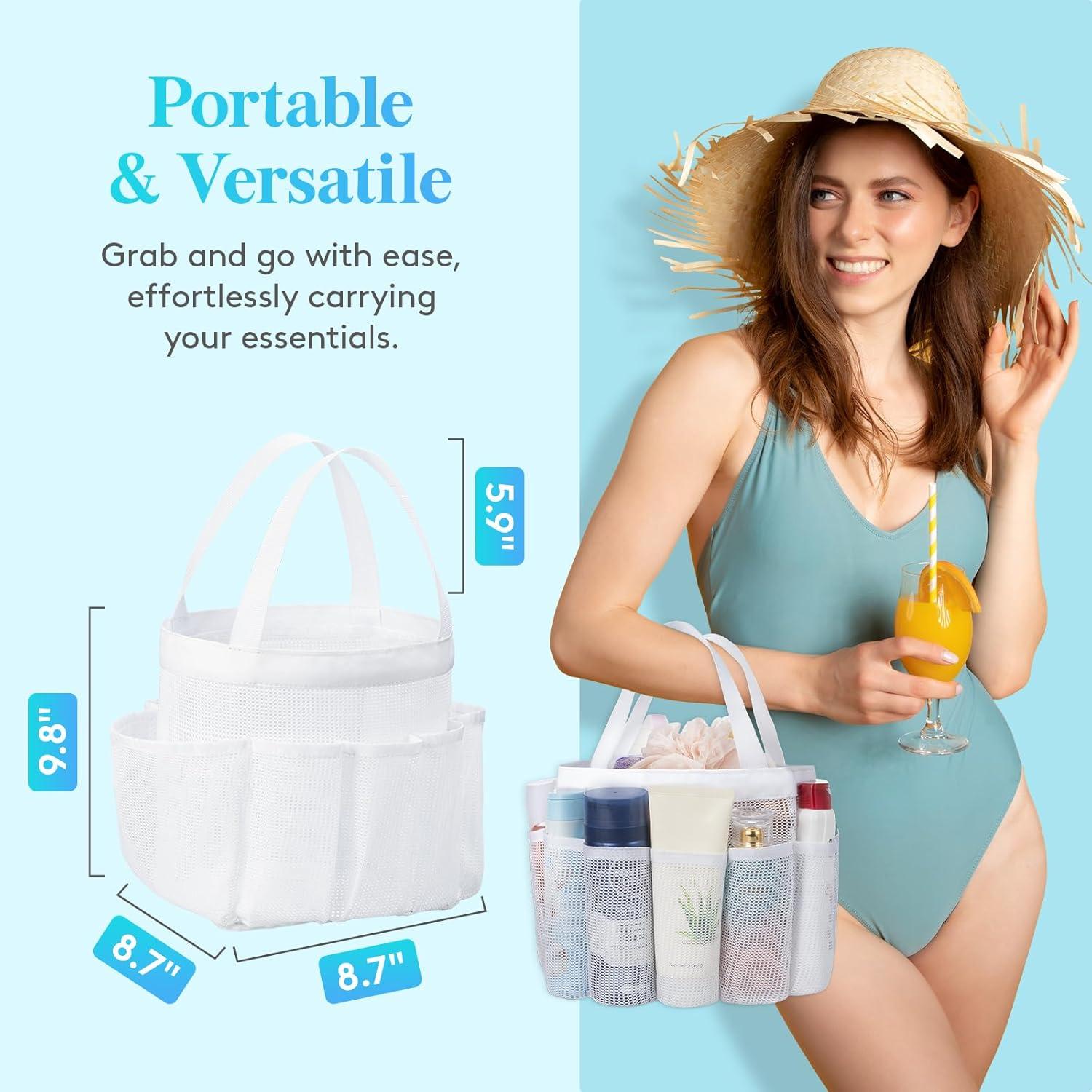 image:imageLifewit Mesh Shower Caddy Freestanding Portable Shower Tote Bag for College Dorm Bathroom Gym Travel Quick Dry Hanging Organizer with 7 Storage Pockets for Toiletry Essentials MediumBlackWhite