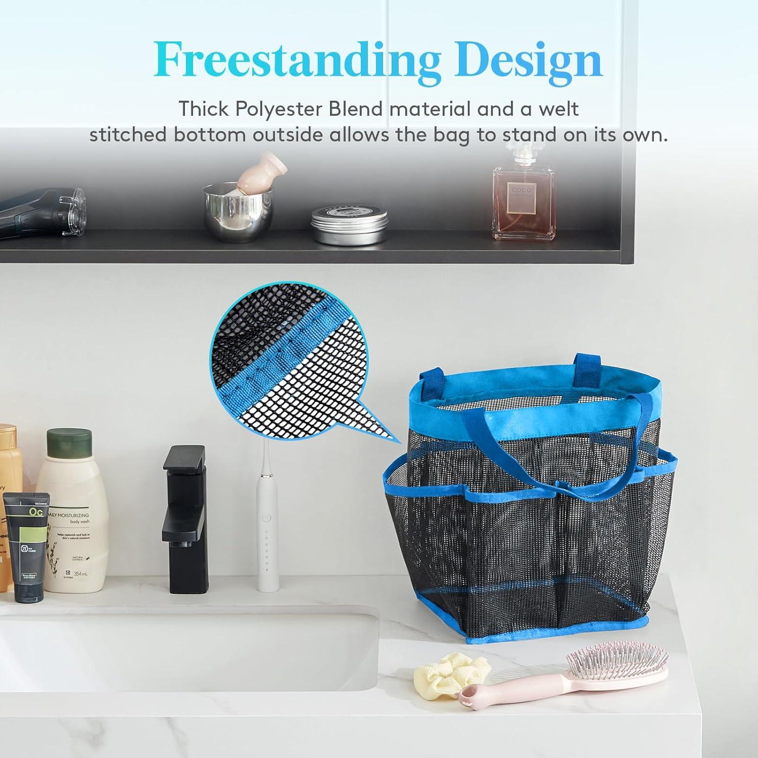 image:imageLifewit Mesh Shower Caddy Freestanding Portable Shower Tote Bag for College Dorm Bathroom Gym Travel Quick Dry Hanging Organizer with 7 Storage Pockets for Toiletry Essentials MediumBlackBlue