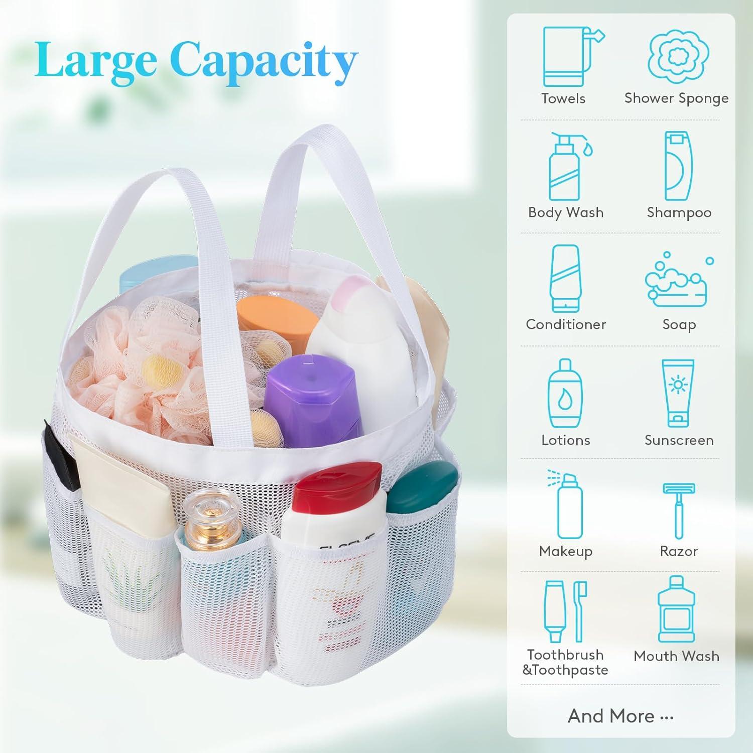 image:imageLifewit Mesh Shower Caddy Freestanding Portable Shower Tote Bag for College Dorm Bathroom Gym Travel Quick Dry Hanging Organizer with 7 Storage Pockets for Toiletry Essentials MediumBlackWhite