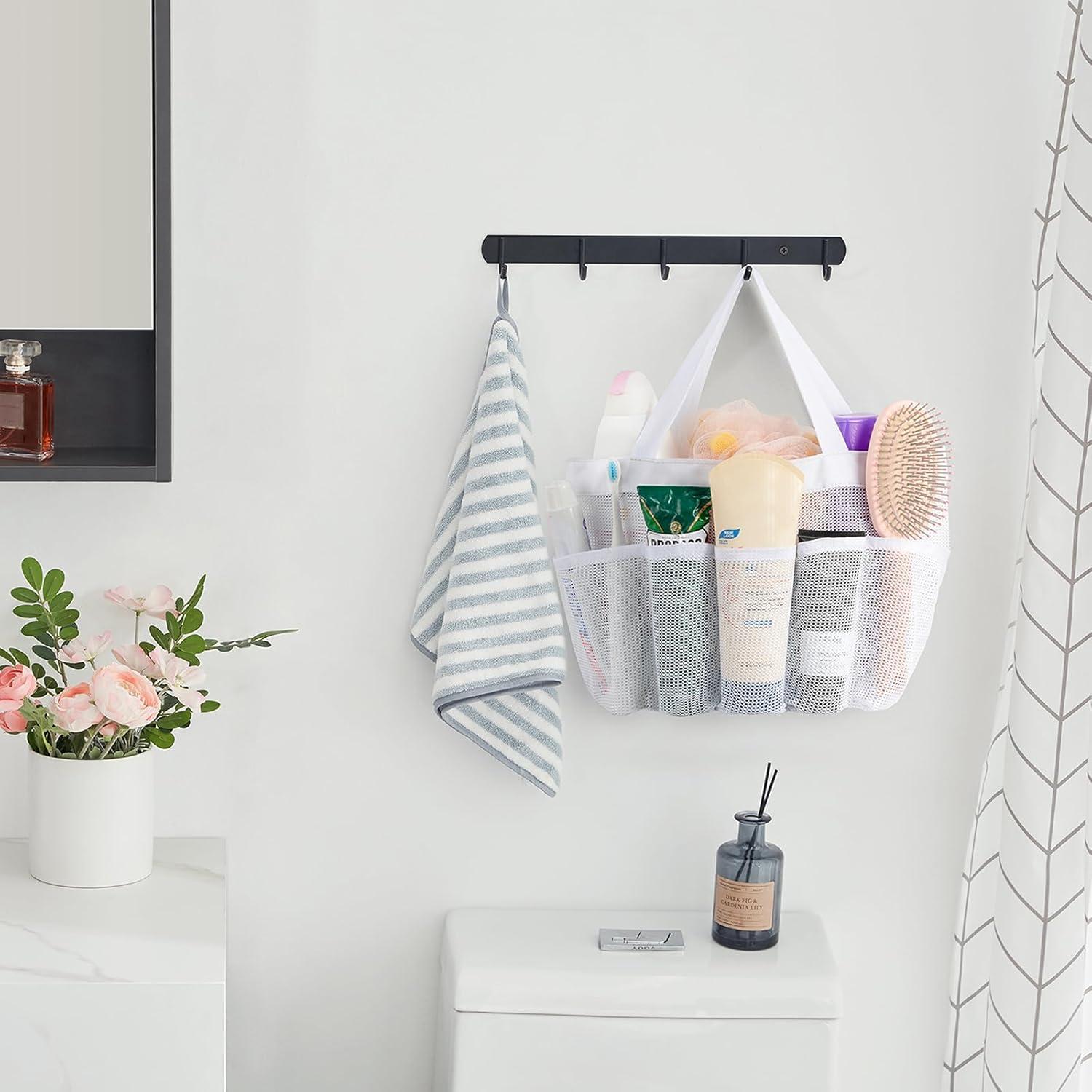 image:imageLifewit Mesh Shower Caddy Freestanding Portable Shower Tote Bag for College Dorm Bathroom Gym Travel Quick Dry Hanging Organizer with 7 Storage Pockets for Toiletry Essentials MediumBlackWhite