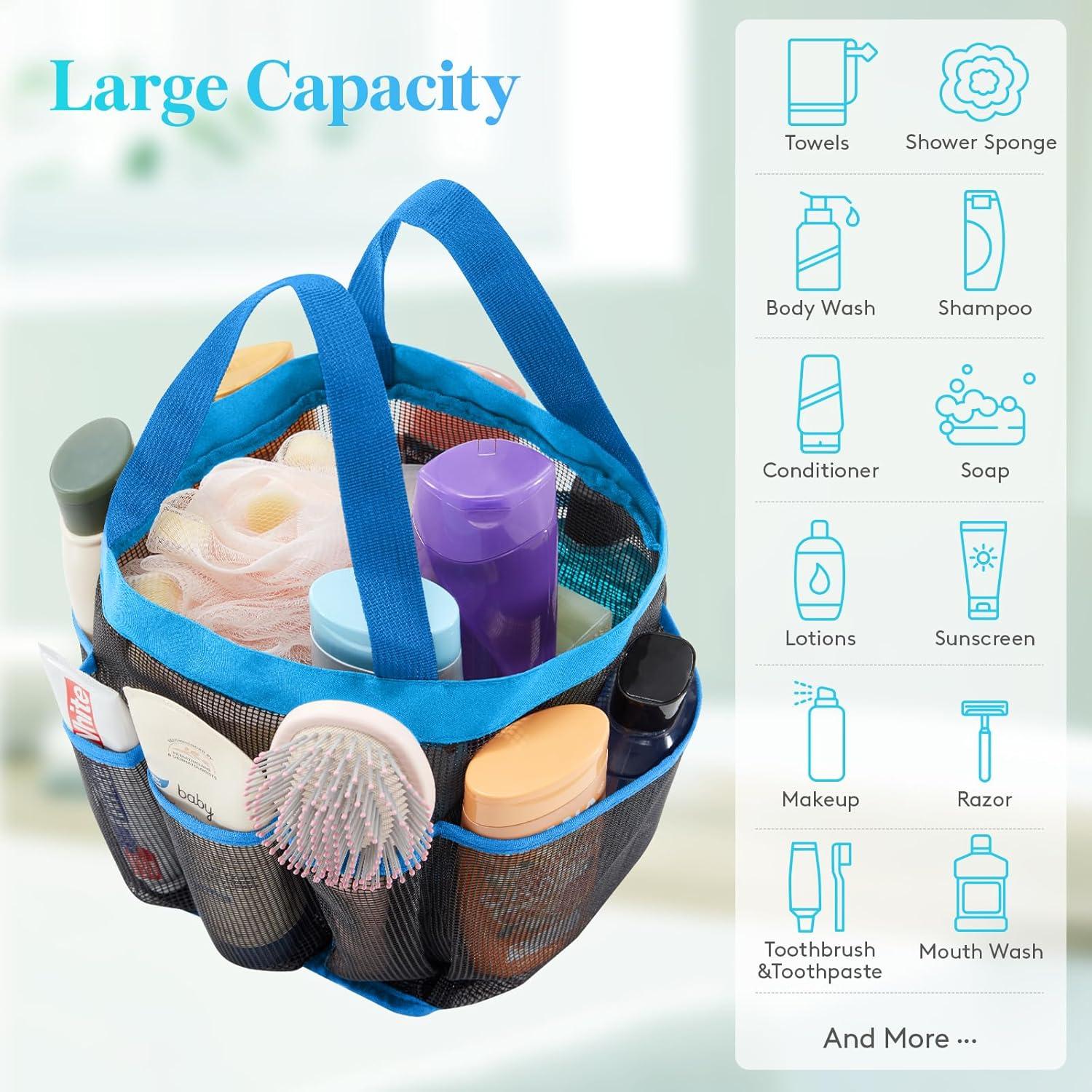 image:imageLifewit Mesh Shower Caddy Freestanding Portable Shower Tote Bag for College Dorm Bathroom Gym Travel Quick Dry Hanging Organizer with 7 Storage Pockets for Toiletry Essentials MediumBlackBlue