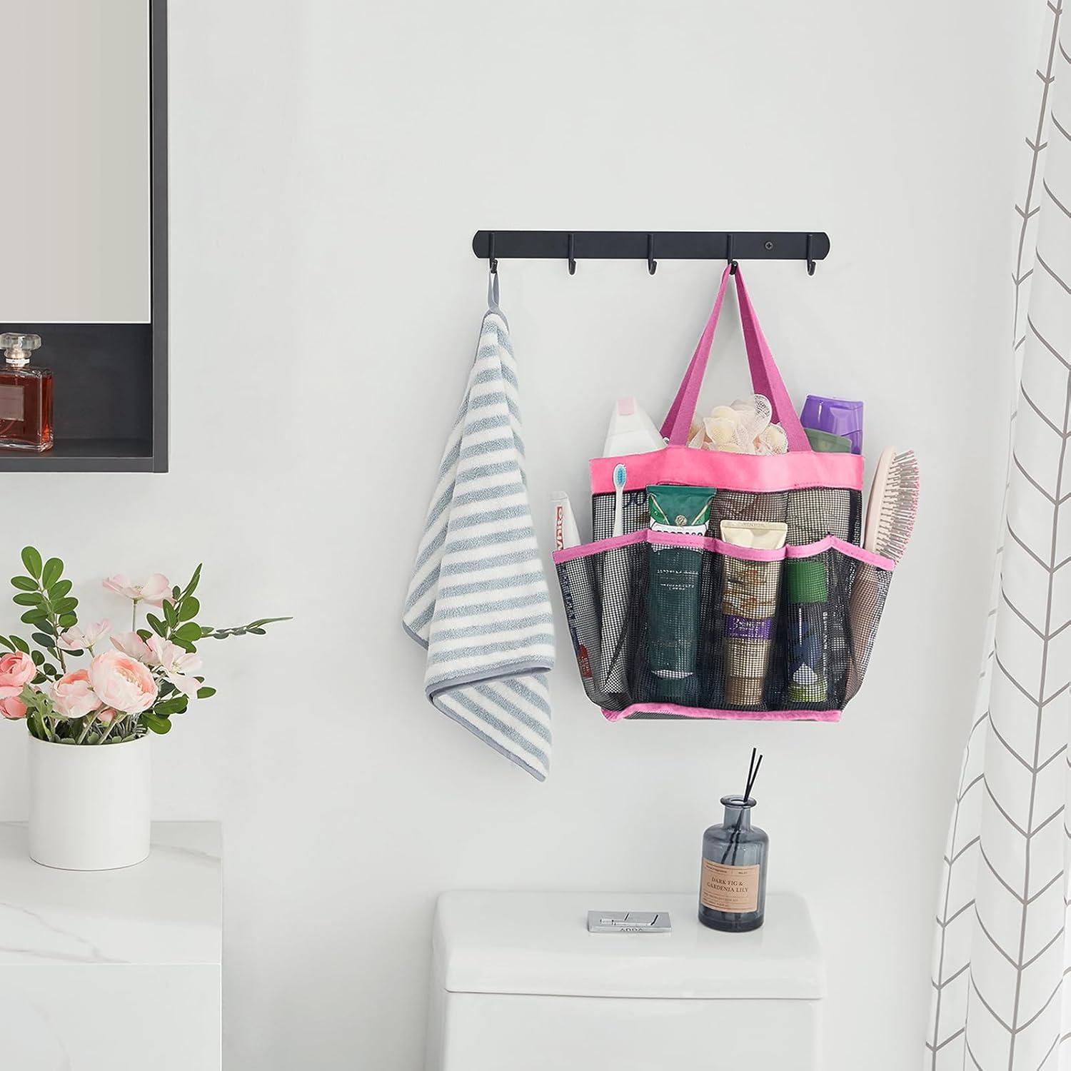 image:imageLifewit Mesh Shower Caddy Freestanding Portable Shower Tote Bag for College Dorm Bathroom Gym Travel Quick Dry Hanging Organizer with 7 Storage Pockets for Toiletry Essentials MediumBlackPink