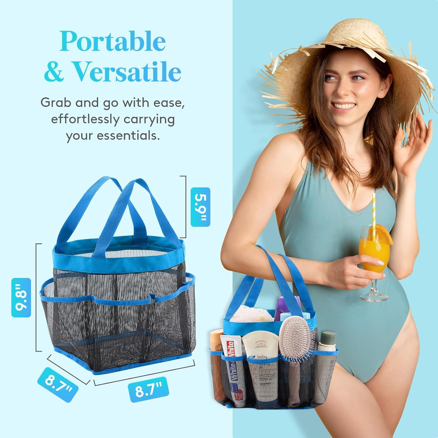 image:imageLifewit Mesh Shower Caddy Freestanding Portable Shower Tote Bag for College Dorm Bathroom Gym Travel Quick Dry Hanging Organizer with 7 Storage Pockets for Toiletry Essentials MediumBlackBlue
