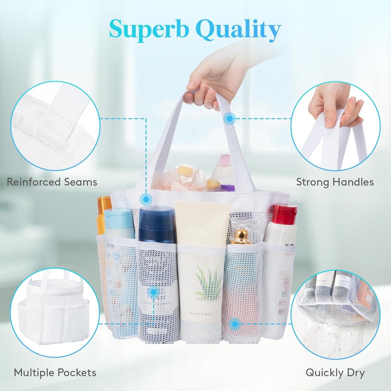 image:imageLifewit Mesh Shower Caddy Freestanding Portable Shower Tote Bag for College Dorm Bathroom Gym Travel Quick Dry Hanging Organizer with 7 Storage Pockets for Toiletry Essentials MediumBlackWhite