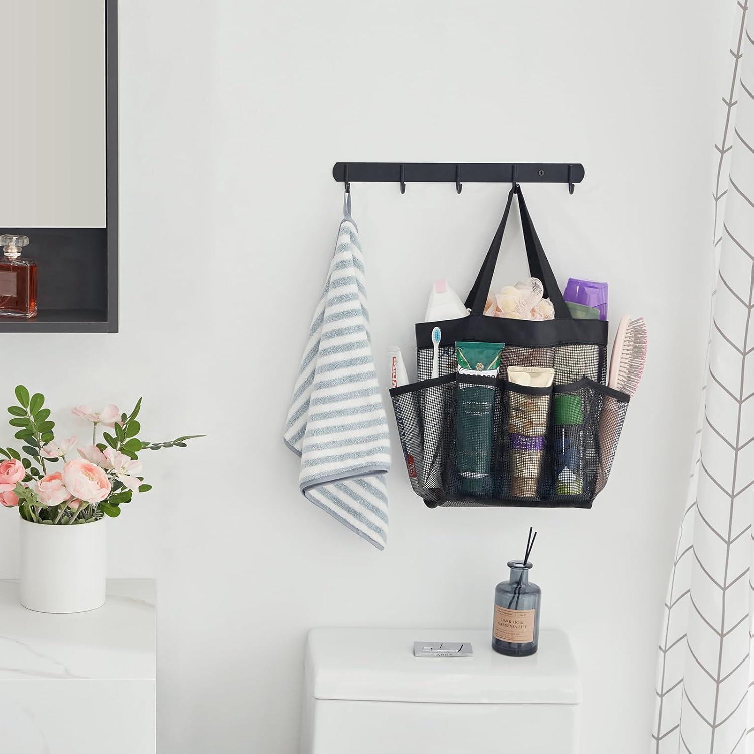 image:imageLifewit Mesh Shower Caddy Freestanding Portable Shower Tote Bag for College Dorm Bathroom Gym Travel Quick Dry Hanging Organizer with 7 Storage Pockets for Toiletry Essentials MediumBlackBlack
