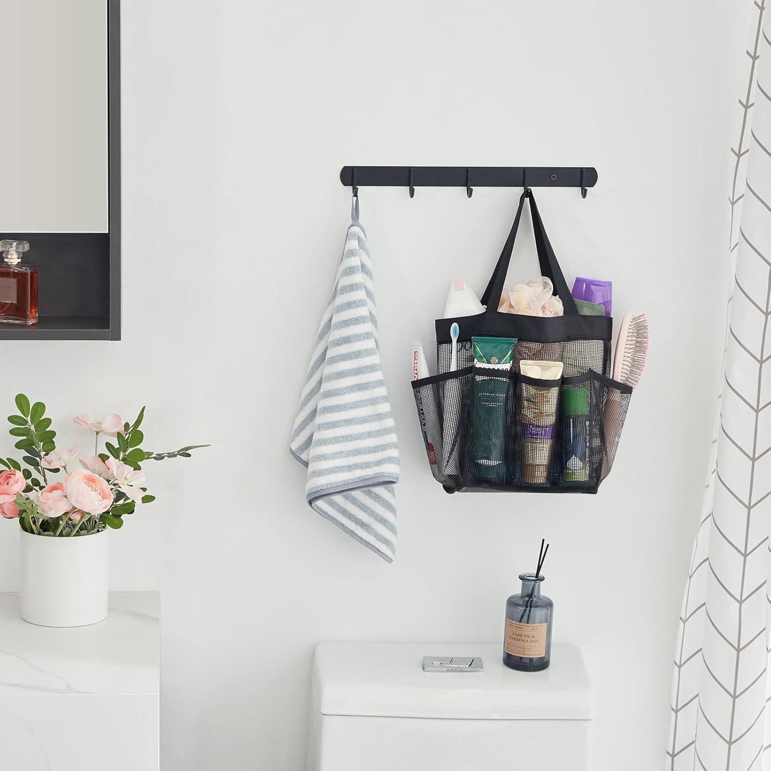 image:imageLifewit Mesh Shower Caddy Freestanding Portable Shower Tote Bag for College Dorm Bathroom Gym Travel Quick Dry Hanging Organizer with 7 Storage Pockets for Toiletry Essentials MediumBlackBlack