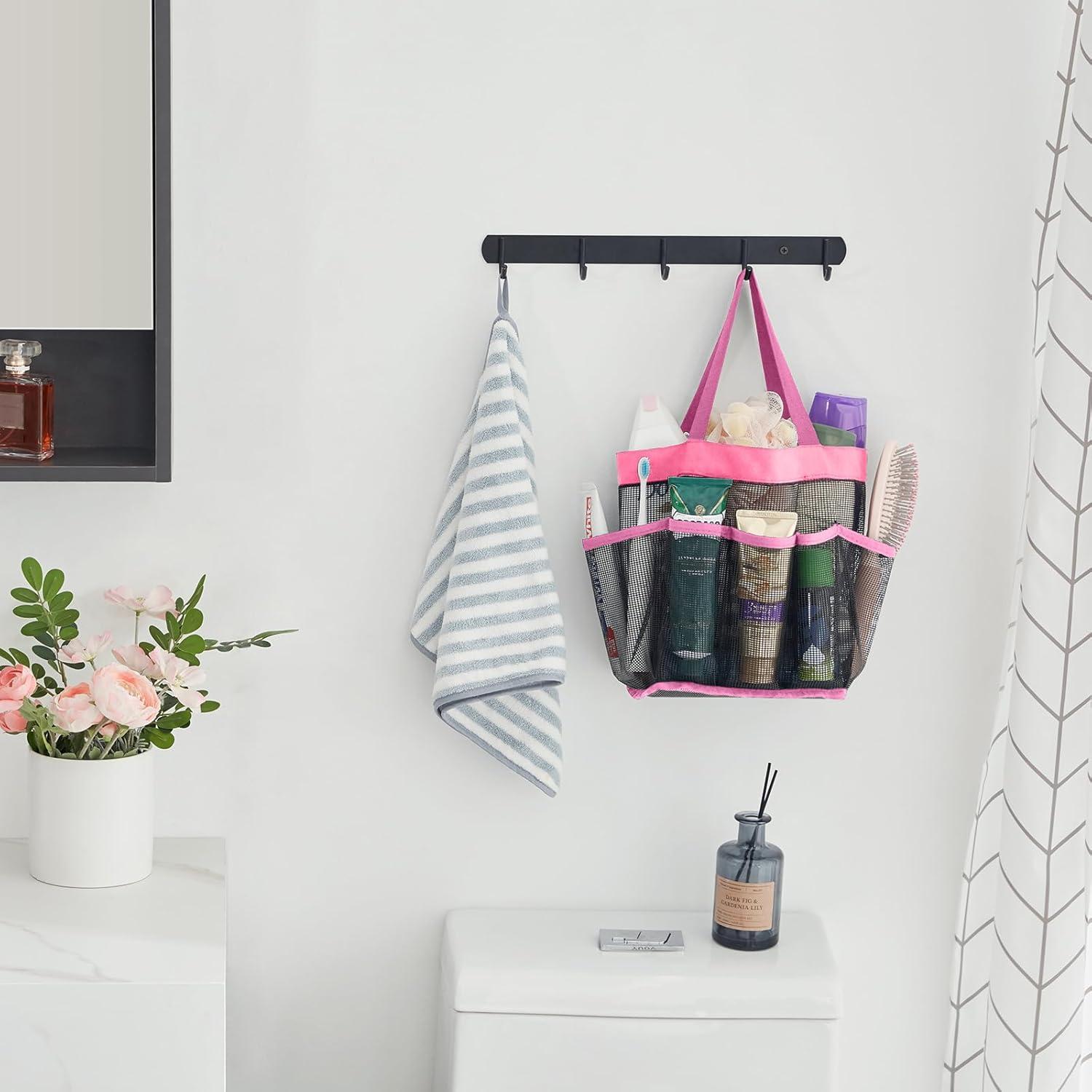 image:imageLifewit Mesh Shower Caddy Freestanding Portable Shower Tote Bag for College Dorm Bathroom Gym Travel Quick Dry Hanging Organizer with 7 Storage Pockets for Toiletry Essentials MediumBlackPink