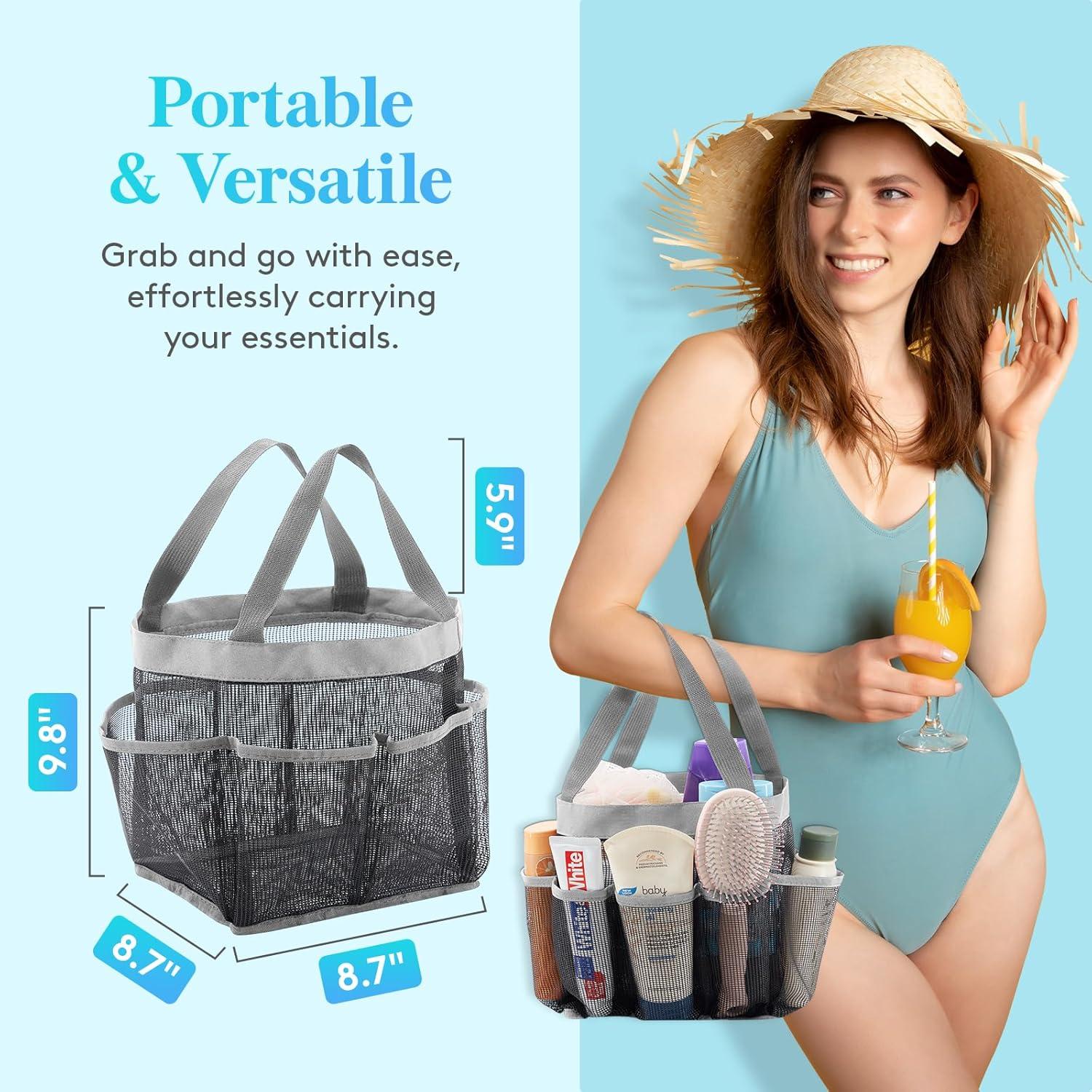 image:imageLifewit Mesh Shower Caddy Freestanding Portable Shower Tote Bag for College Dorm Bathroom Gym Travel Quick Dry Hanging Organizer with 7 Storage Pockets for Toiletry Essentials MediumBlackGrey