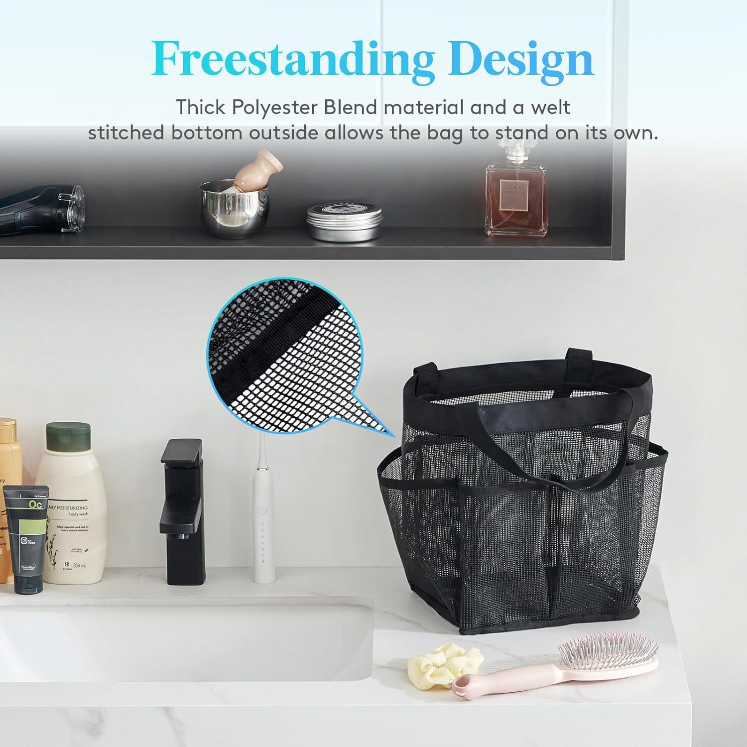 image:imageLifewit Mesh Shower Caddy Freestanding Portable Shower Tote Bag for College Dorm Bathroom Gym Travel Quick Dry Hanging Organizer with 7 Storage Pockets for Toiletry Essentials MediumBlackBlack