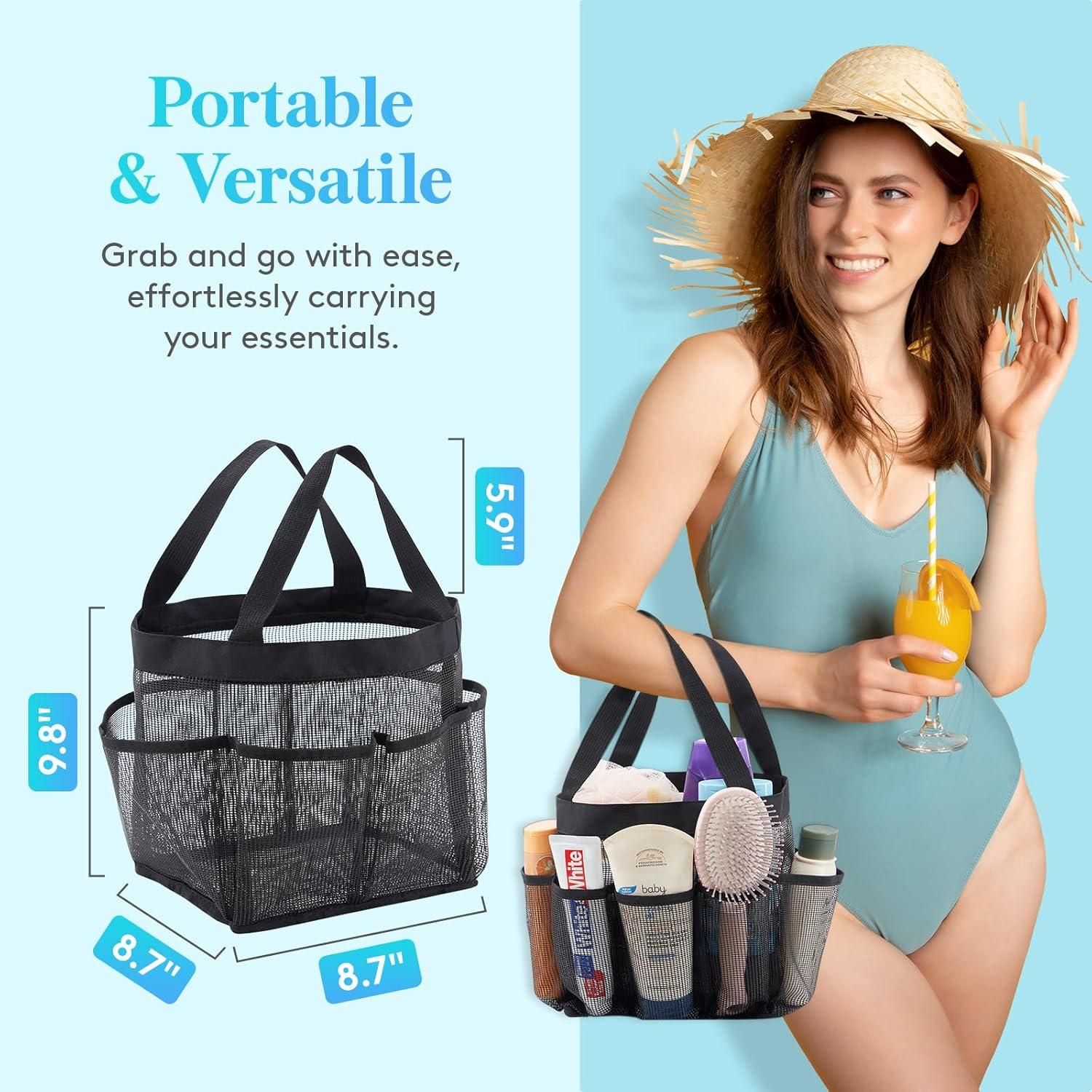 image:imageLifewit Mesh Shower Caddy Freestanding Portable Shower Tote Bag for College Dorm Bathroom Gym Travel Quick Dry Hanging Organizer with 7 Storage Pockets for Toiletry Essentials MediumBlackBlack