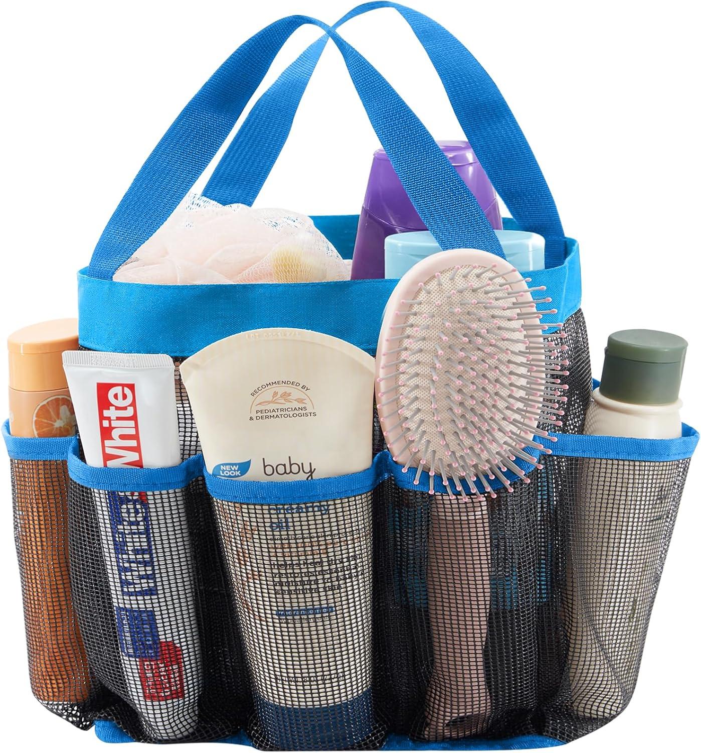 image:imageLifewit Mesh Shower Caddy Freestanding Portable Shower Tote Bag for College Dorm Bathroom Gym Travel Quick Dry Hanging Organizer with 7 Storage Pockets for Toiletry Essentials MediumBlackBlue