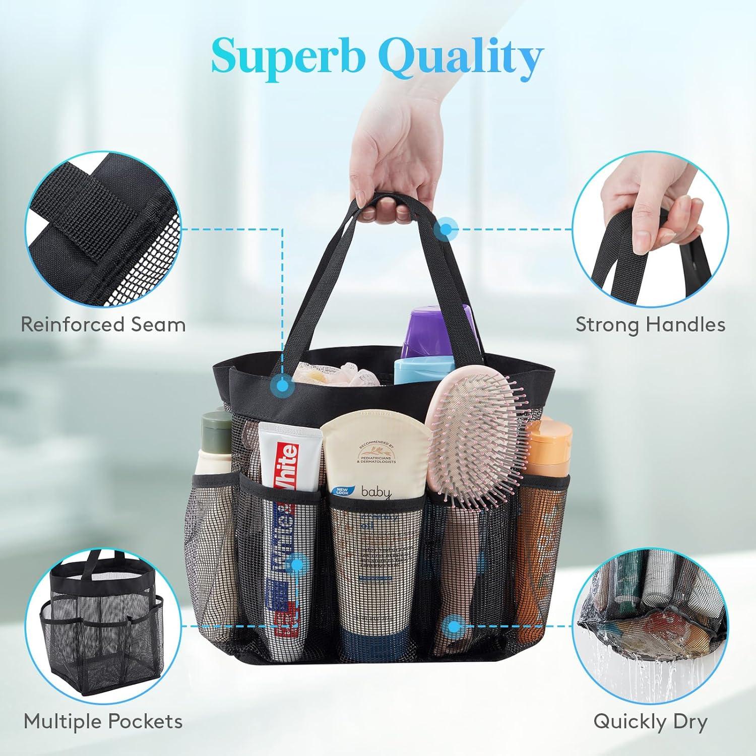 image:imageLifewit Mesh Shower Caddy Freestanding Portable Shower Tote Bag for College Dorm Bathroom Gym Travel Quick Dry Hanging Organizer with 7 Storage Pockets for Toiletry Essentials MediumBlackBlack