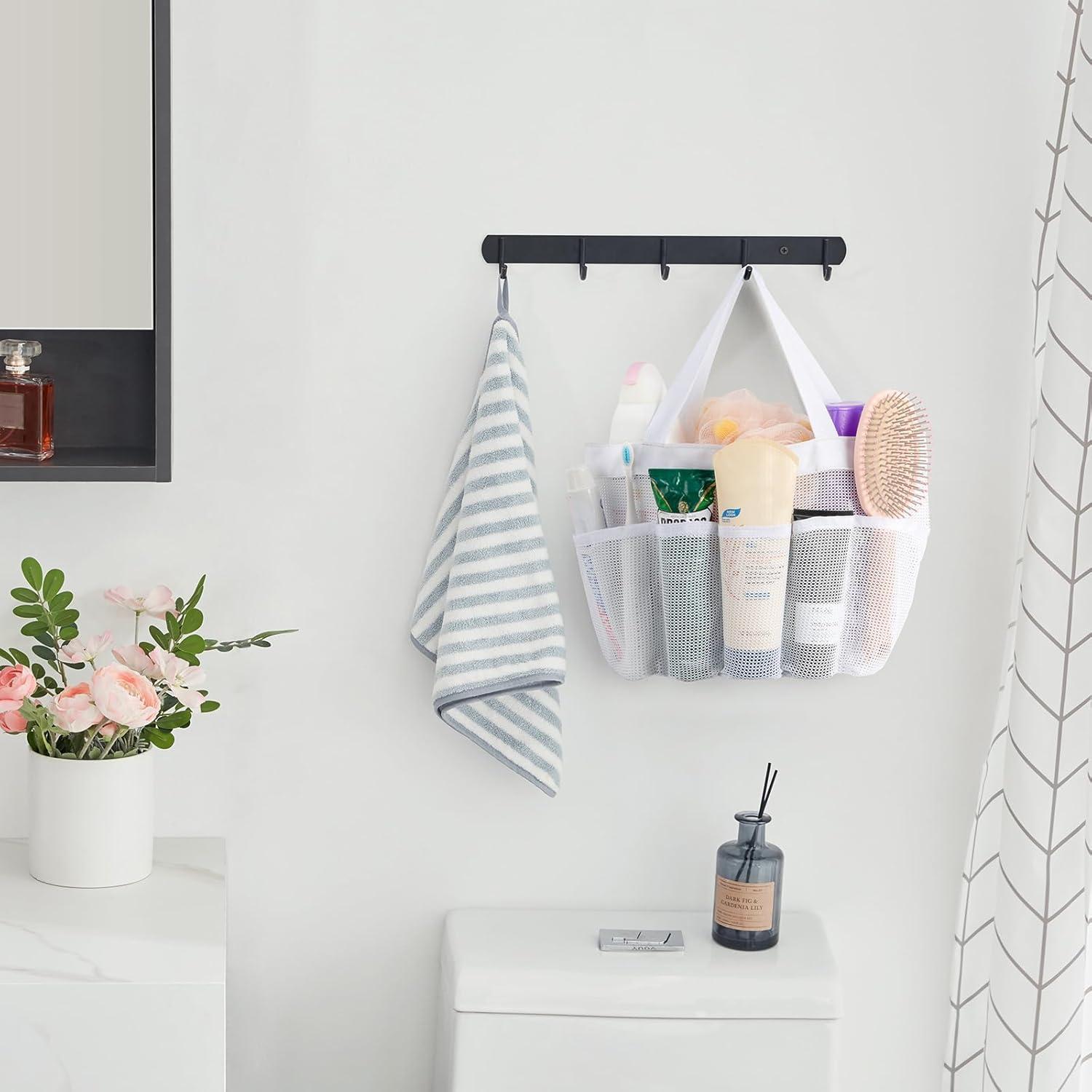 image:imageLifewit Mesh Shower Caddy Freestanding Portable Shower Tote Bag for College Dorm Bathroom Gym Travel Quick Dry Hanging Organizer with 7 Storage Pockets for Toiletry Essentials MediumBlackWhite