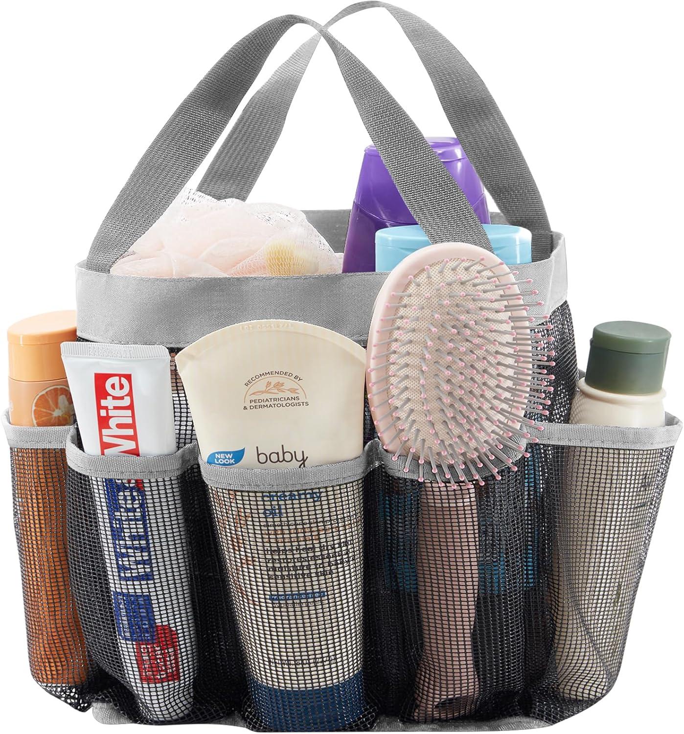 image:imageLifewit Mesh Shower Caddy Freestanding Portable Shower Tote Bag for College Dorm Bathroom Gym Travel Quick Dry Hanging Organizer with 7 Storage Pockets for Toiletry Essentials MediumBlackGrey
