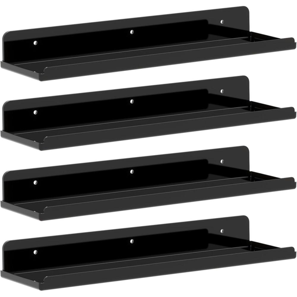 image:imageLifewit Floating Shelves for Wall 6 Pack 15 Clear Acrylic Shelf Room Decor for BookFiguresPhotoMakeup in Bathroom Book Shelf Living Room Bedroom Kitchen Storage and OrganizationBlack