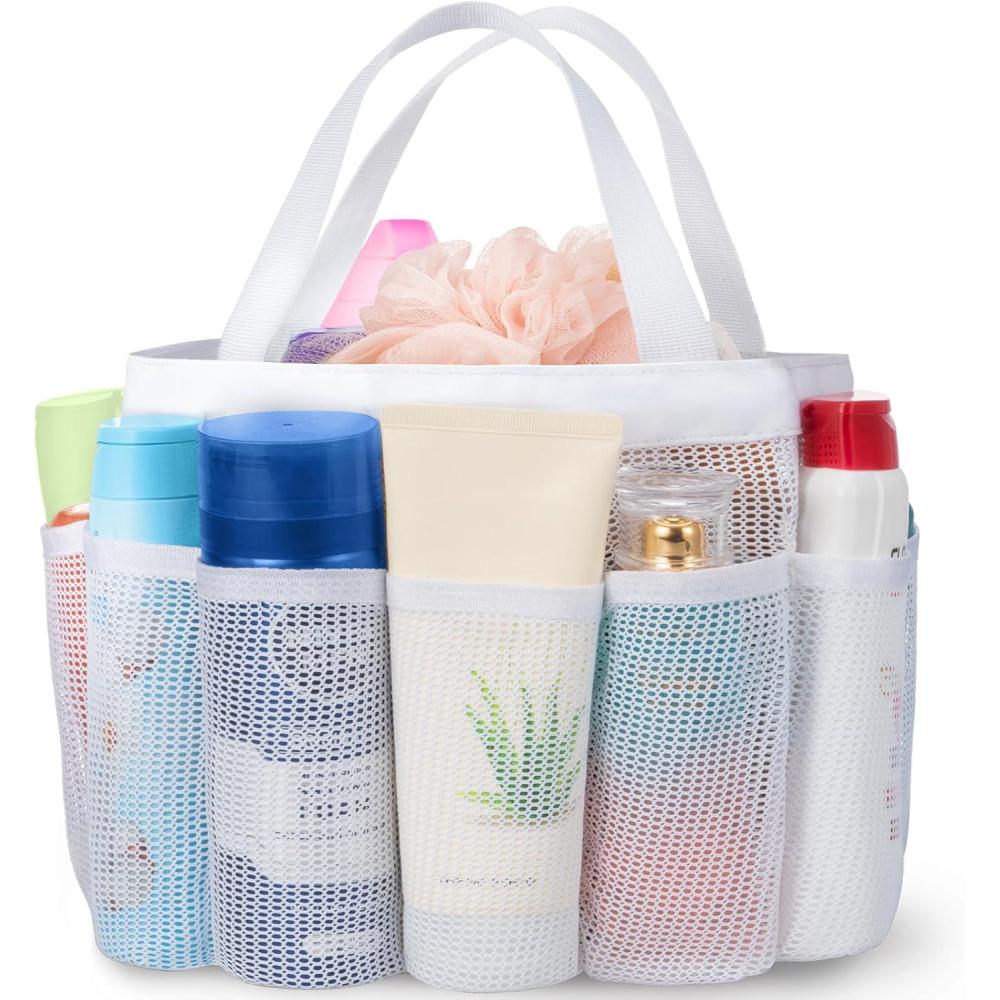 image:imageLifewit Mesh Shower Caddy Freestanding Portable Shower Tote Bag for College Dorm Bathroom Gym Travel Quick Dry Hanging Organizer with 7 Storage Pockets for Toiletry Essentials MediumBlackWhite