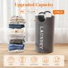 Lifewit 100L 2-Pack Large Laundry Basket, Collapsible Laundry Hamper with Aluminum Handles, Waterproof Freestanding Dirty Clothes Hampers for Laundry Room Bedroom Dorm Bathroom, Black(Grey)
