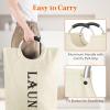 Lifewit 100L 2-Pack Large Laundry Basket, Collapsible Laundry Hamper with Aluminum Handles, Waterproof Freestanding Dirty Clothes Hampers for Laundry Room Bedroom Dorm Bathroom, Black(White)