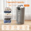Lifewit 100L 2-Pack Large Laundry Basket, Collapsible Laundry Hamper with Aluminum Handles, Waterproof Freestanding Dirty Clothes Hampers for Laundry Room Bedroom Dorm Bathroom, Black(Silver Grey)