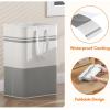 Lifewit 2 Pack 80L Large Freestanding Laundry Hamper, Collapsible Laundry Basket with Easy Carry Handles, Waterproof Tall Clothes Hamper for Laundry Dorm Bedroom Bathroom, Grey-White(2)