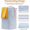Lifewit 2 Pack Laundry Hamper Large Collapsible Laundry Baskets, Freestanding Waterproof Clothes Hamper with Easy Carry Handles in Laundry Room Bedroom Bathroom College Dorm for Adults, Grey, 2 x 80L(Blue)