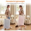 Lifewit 2 Pack Laundry Hamper Large Collapsible Laundry Baskets, Freestanding Waterproof Clothes Hamper with Easy Carry Handles in Laundry Room Bedroom Bathroom College Dorm for Adults, Grey, 2 x 80L(Grey-Pink)