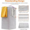 Lifewit 2 Pack Laundry Hamper Large Collapsible Laundry Baskets, Freestanding Waterproof Clothes Hamper with Easy Carry Handles in Laundry Room Bedroom Bathroom College Dorm for Adults, Grey, 2 x 80L(Grey-Pink)