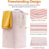 Lifewit 2 Pack Laundry Hamper Large Collapsible Laundry Baskets, Freestanding Waterproof Clothes Hamper with Easy Carry Handles in Laundry Room Bedroom Bathroom College Dorm for Adults, Grey, 2 x 80L(Blue-Pink)