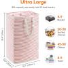 Lifewit 2 Pack Laundry Hamper Large Collapsible Laundry Baskets, Freestanding Waterproof Clothes Hamper with Easy Carry Handles in Laundry Room Bedroom Bathroom College Dorm for Adults, Grey, 2 x 80L(pink)