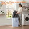 Lifewit 2 Pack Laundry Hamper Large Collapsible Laundry Baskets, Freestanding Waterproof Clothes Hamper with Easy Carry Handles in Laundry Room Bedroom Bathroom College Dorm for Adults, Grey, 2 x 80L(Grey-Blue)