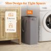 Lifewit 2 Pack Slim Laundry Hamper, Collapsible Narrow Laundry Basket, Small Tall Dirty Clothes Hampers with Handles for Bathroom Bedroom College Dorm, Black, 50L(Gray)
