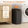 Lifewit 2 Pack Slim Laundry Hamper, Collapsible Narrow Laundry Basket, Small Tall Dirty Clothes Hampers with Handles for Bathroom Bedroom College Dorm, Black, 50L(Black)