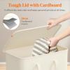 Lifewit 65L Slim Laundry Hamper, Small Laundry Basket with Lid, Dirty Narrow Collapsible Clothes Storage with Easy Carry Extended Handles, Tall Hampers for Bedroom Laundry Room, White, 2 Packs(White)