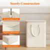 Lifewit 65L Slim Laundry Hamper, Small Laundry Basket with Lid, Dirty Narrow Collapsible Clothes Storage with Easy Carry Extended Handles, Tall Hampers for Bedroom Laundry Room, White, 2 Packs(White)