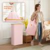 Lifewit 65L Slim Laundry Hamper with Lid, Narrow Laundry Basket with Removable Bag & Bamboo Handles, Fodable Thin Dirty Clothes Hamper for Laundry Collapsible Bin for Bathroom Bedroom Dorm, Dark Gray(Pink)