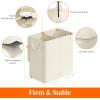 Lifewit Double Laundry Hamper with Lid and Removable Laundry Bags, Large Collapsible 2 Dividers Dirty Clothes Basket with Handles for Bedroom, Laundry Room, Closet, Bathroom, College, 136L Gray(Ivory White)