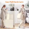 Lifewit Double Laundry Hamper with Lid and Removable Laundry Bags, Large Collapsible 2 Dividers Dirty Clothes Basket with Handles for Bedroom, Laundry Room, Closet, Bathroom, College, 136L Gray(Ivory White)