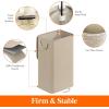 Lifewit Double Laundry Hamper with Lid and Removable Laundry Bags, Large Collapsible 2 Dividers Dirty Clothes Basket with Handles for Bedroom, Laundry Room, Closet, Bathroom, College, 136L Gray(Beige)