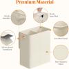 Lifewit Double Laundry Hamper with Lid and Removable Laundry Bags, Large Collapsible 2 Dividers Dirty Clothes Basket with Handles for Bedroom, Laundry Room, Closet, Bathroom, College, 136L Gray(White)