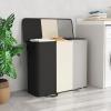 Lifewit Double Laundry Hamper with Lid and Removable Laundry Bags, Large Collapsible 2 Dividers Dirty Clothes Basket with Handles for Bedroom, Laundry Room, Closet, Bathroom, College, 136L Gray(Black&White&Grey)