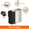 Lifewit Double Laundry Hamper with Lid and Removable Laundry Bags, Large Collapsible 2 Dividers Dirty Clothes Basket with Handles for Bedroom, Laundry Room, Closet, Bathroom, College, 136L Gray(Black&White&Grey)
