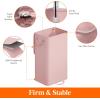 Lifewit Double Laundry Hamper with Lid and Removable Laundry Bags, Large Collapsible 2 Dividers Dirty Clothes Basket with Handles for Bedroom, Laundry Room, Closet, Bathroom, College, 136L Gray(Pink)
