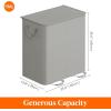 Lifewit Double Laundry Hamper with Lid and Removable Laundry Bags, Large Collapsible 2 Dividers Dirty Clothes Basket with Handles for Bedroom, Laundry Room, Closet, Bathroom, College, 136L Gray(Silver Gray)